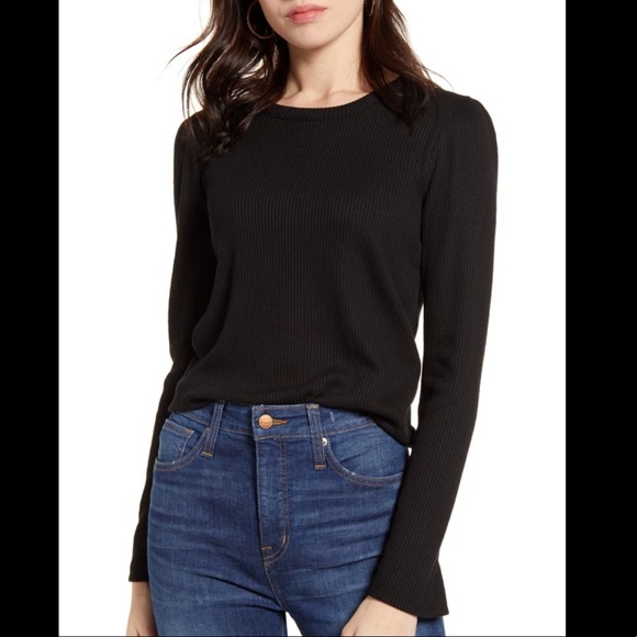 Madewell Tops - NWT Madewell Rib Gathered Sleeve Top